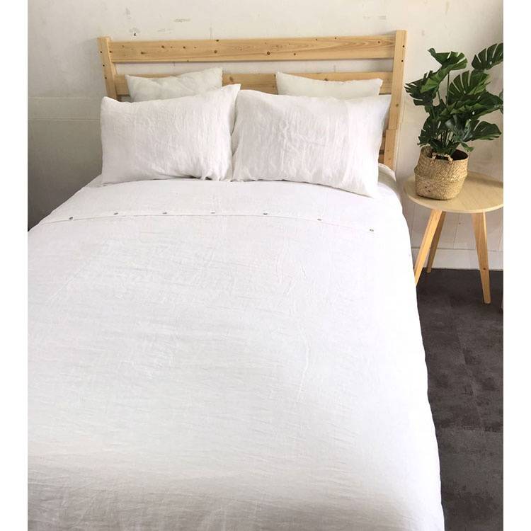 White Linen For Promotion Online Fitted Bedding Set Duvet Cover Bed Sheets French Linen Bedding