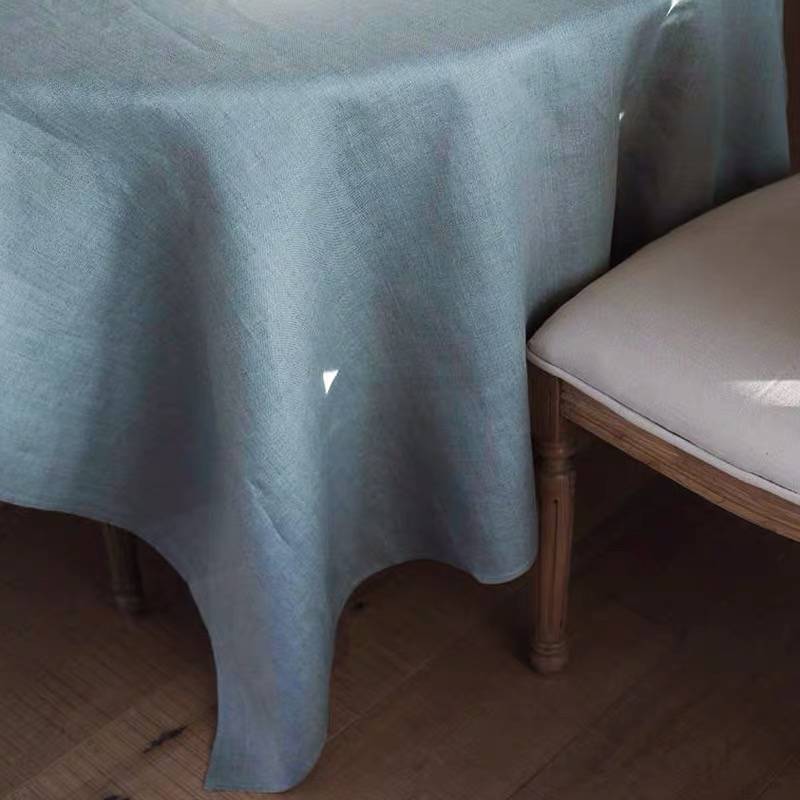 100% Linen Round Hotel Linen Tablecloth White Linen Table Cloth