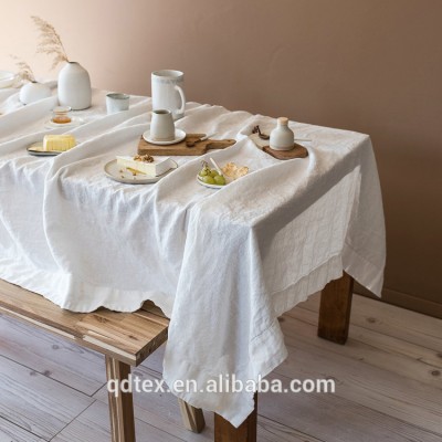 China supplier 100% cotton linen table cover/pure linen table cloth