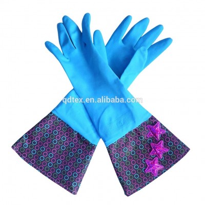 Customized elastic rubber gloves  kitchen Latex household cleaning gloves